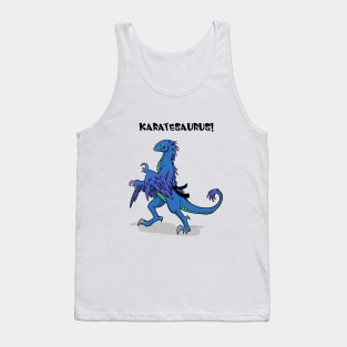 Karatesaurus! blue for bright backgrounds Tank Top